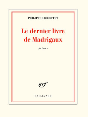 cover image of Le dernier livre de Madrigaux